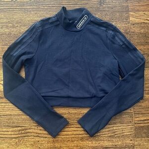 Adidas Dark Blue Long Sleeve Crop Top